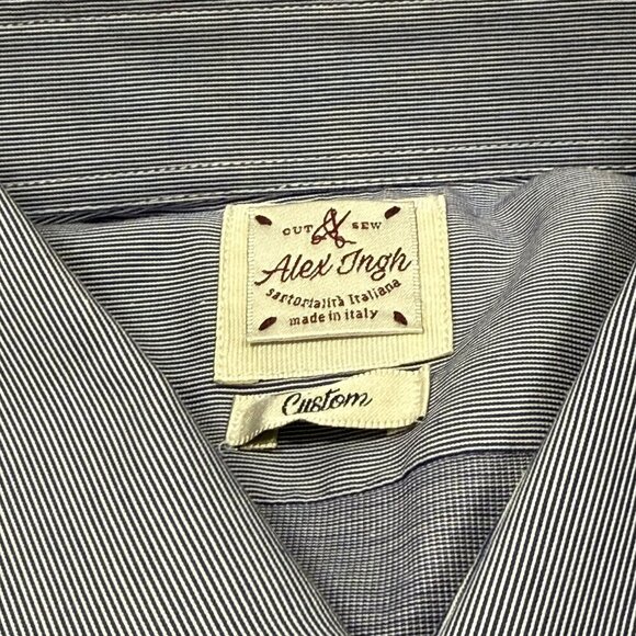 Alex Ingh Shirt Men Sz 16 Blue - Picture 2 of 9